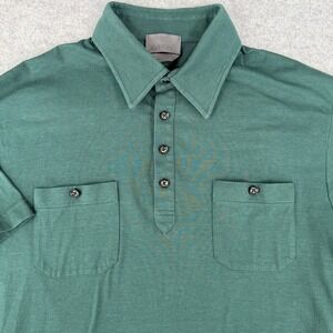 Gfore Shirt Mens Large Green Golf Polo Double‎ Chest Pocket Short Sleeve Outdoor